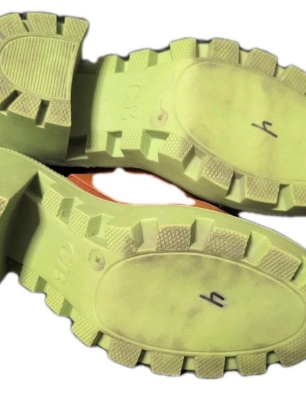 Gianni Bini Orange and Lime Green Chunky Clog Mules - Picture 8 of 8